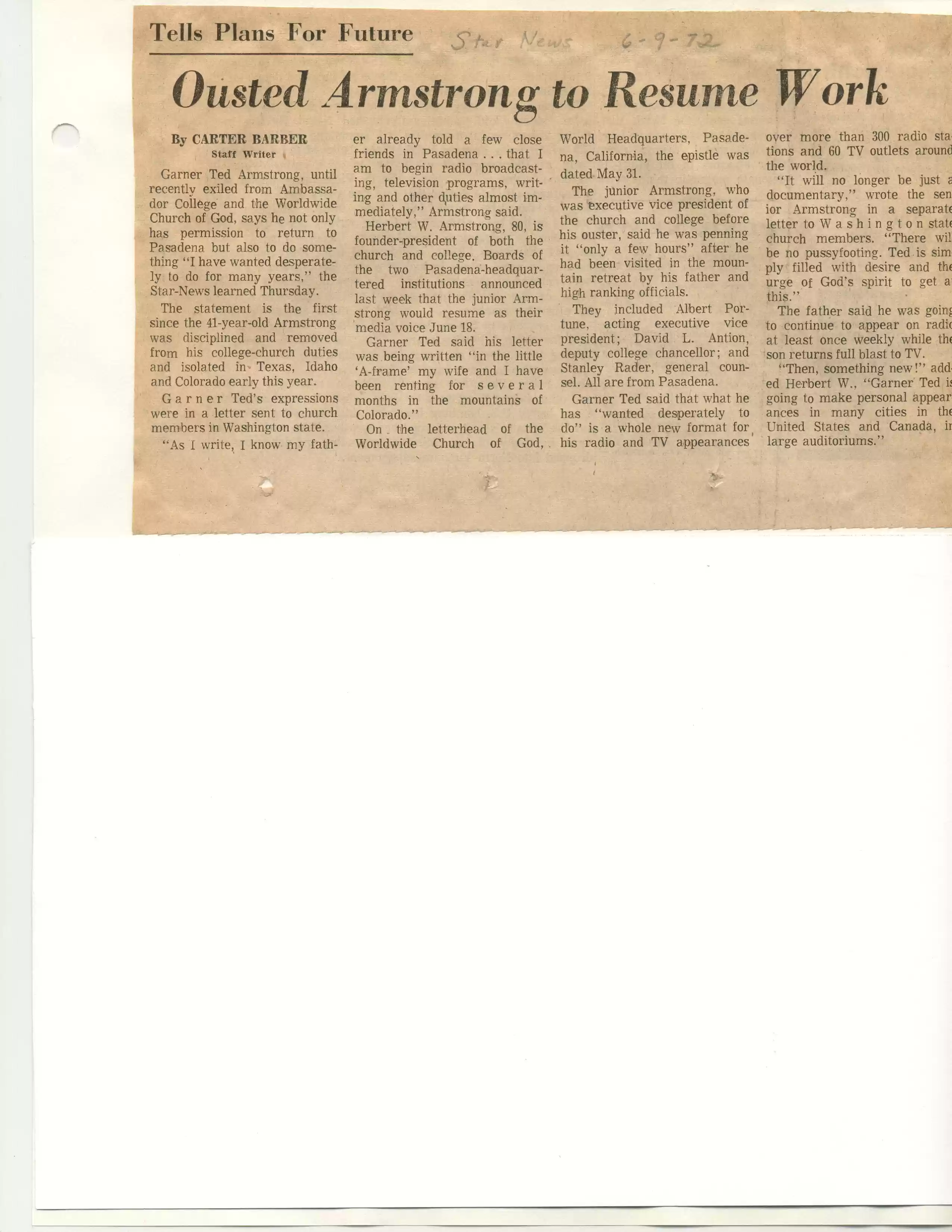 Pasadena Star News, 6-9-72